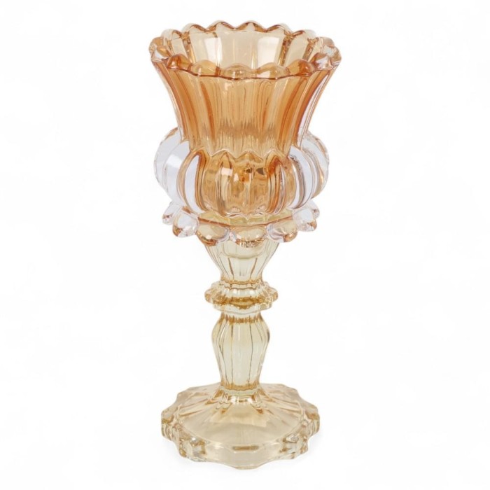 PORTACANDELA VETRO ANNAMARIE ARANCIO H.18.5